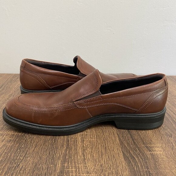 ECCO Helsinki Apron Toe Brown Leather Slip On Loafer Dress Shoes main image 10